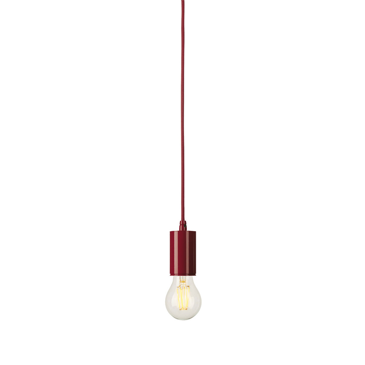 SLV FITU E27 Pendelleuchte, rund, weinrot, E27, max. 60W, 2.5m Kabel mit offenem Kabele.