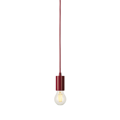 SLV FITU E27 Pendelleuchte, rund, weinrot, E27, max. 60W, 2.5m Kabel mit offenem Kabele.