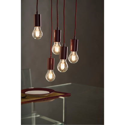 SLV FITU E27 Pendelleuchte, rund, weinrot, E27, max. 60W, 2.5m Kabel mit offenem Kabele.