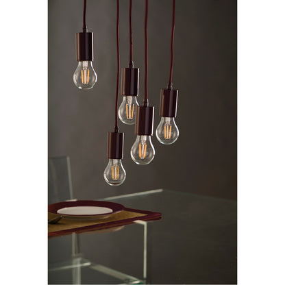SLV FITU E27 Pendelleuchte, rund, weinrot, E27, max. 60W, 2.5m Kabel mit offenem Kabele.