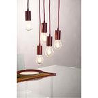 SLV FITU E27 Pendelleuchte, rund, weinrot, E27, max. 60W, 2.5m Kabel mit offenem Kabele.