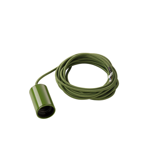 SLV FITU, Pendelleuchte, A60, rund, farngrün, 5m Kabel mit offenem Kabelende, max. 60W