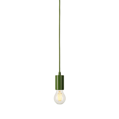 SLV FITU, Pendelleuchte, A60, rund, farngrün, 5m Kabel mit offenem Kabelende, max. 60W