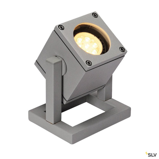 SLV Strahler, Scheinwerfer, Flächenstrahler, Flutlichtstrahler CUBIX I grau GU10 25W