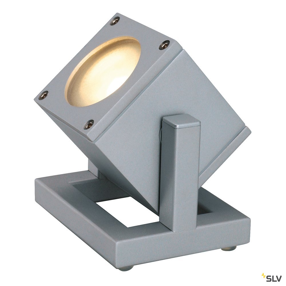SLV Strahler, Scheinwerfer, Flächenstrahler, Flutlichtstrahler CUBIX I grau GU10 25W