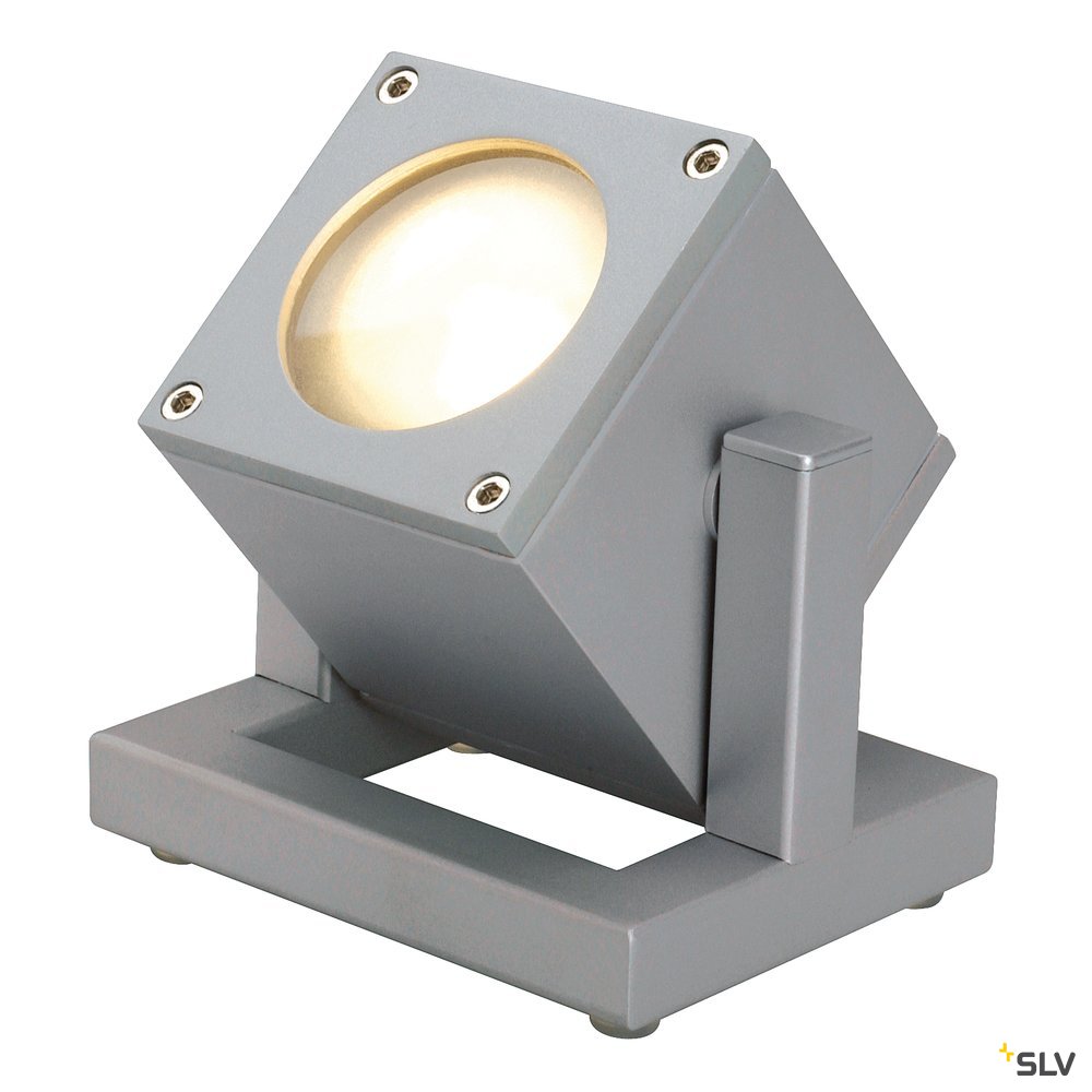SLV Strahler, Scheinwerfer, Flächenstrahler, Flutlichtstrahler CUBIX I grau GU10 25W