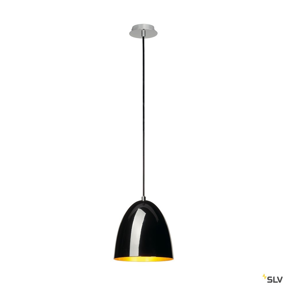 SLV PARA CONE 20 Pendelleuchte, rund, schwarz/gold, E27 max. 60W