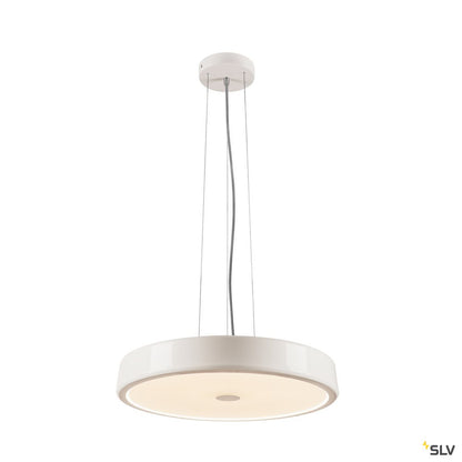 SLV SPEHRA, Pendelleuchte, LED, 2700K, rund, weiß, gefrostetes Acrylglas, Ø 45cm