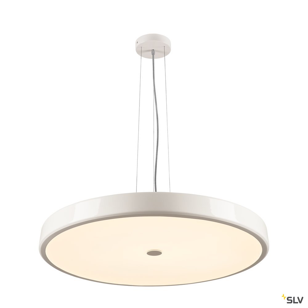 SLV SPEHRA, Pendelleuchte, LED, 2700K, rund, weiß, gefrostetes Acrylglas, Ø 75cm