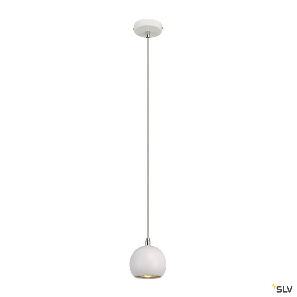 SLV LIGHT EYE BALL GU10 Pendel- leuchte, weiss/chrom, max. 5W