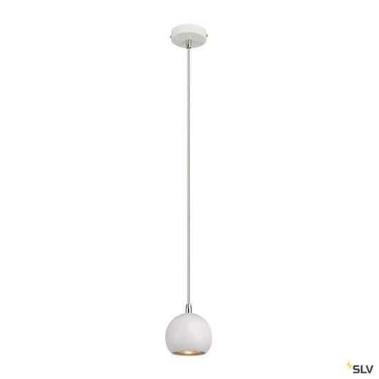 SLV LIGHT EYE BALL GU10 Pendel- leuchte, weiss/chrom, max. 5W