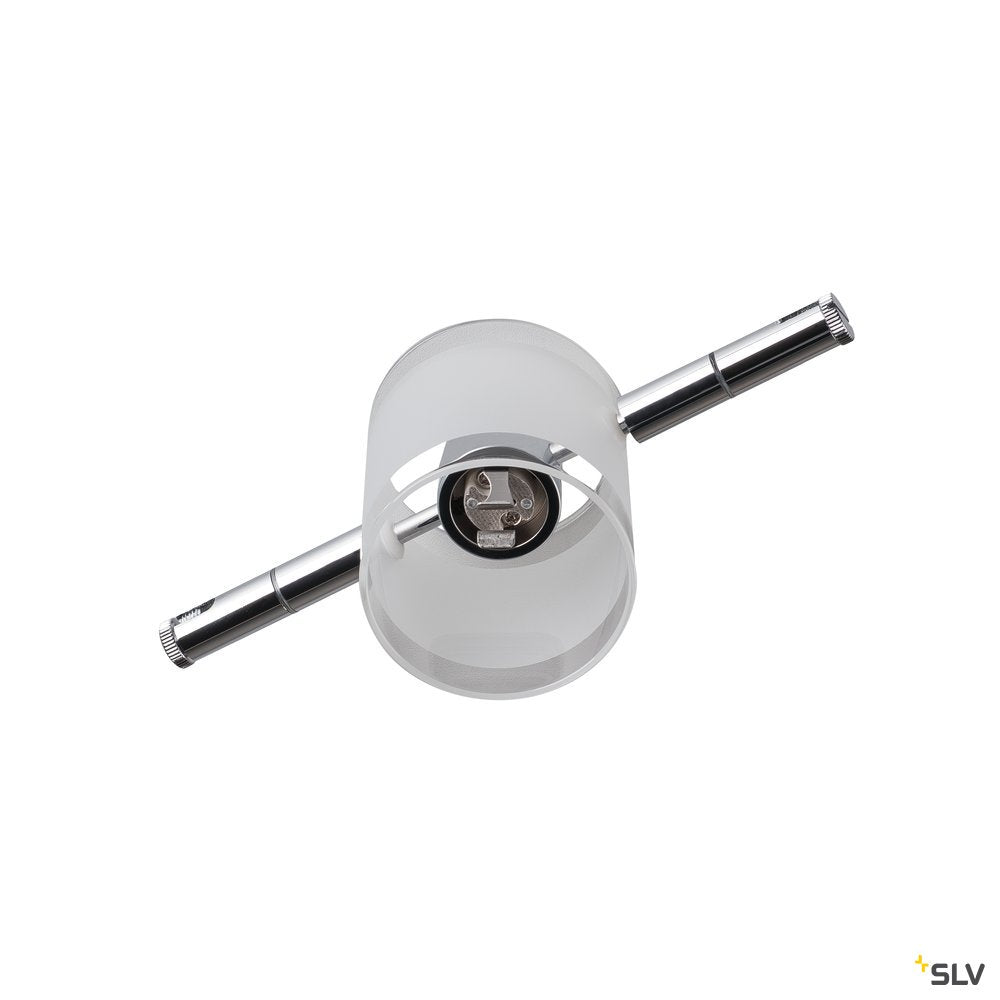 SLV COMET, Seilleuchte für TENSEO Niedervolt-Seilsystem, QR-C51, chrom, teilsatiniertes Glas