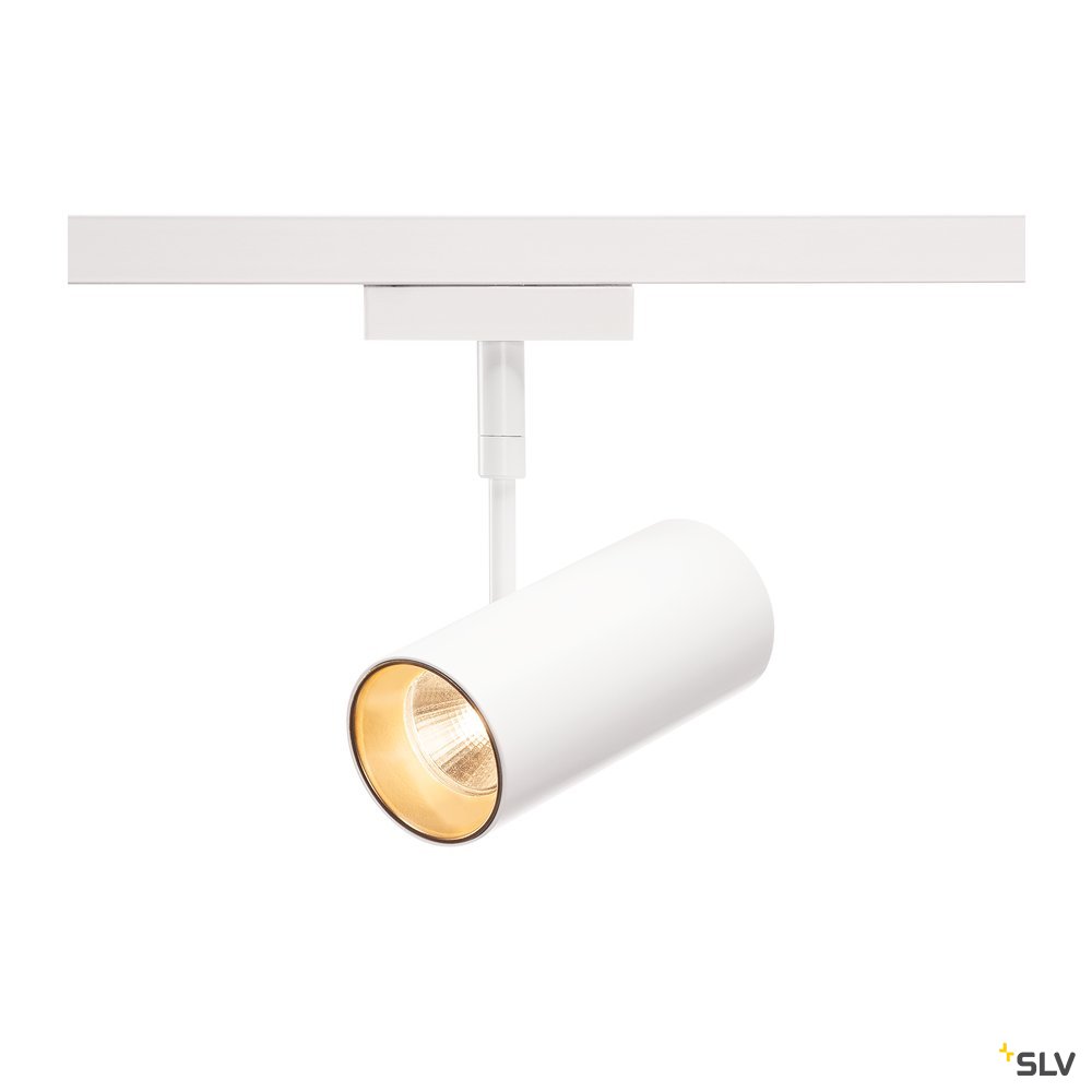 SLV REVILO LED Strahler für 2Phasen Hochvolt-Stromschiene, 2700K, weiß, 15°, inkl. 2 Phasen-Adapter