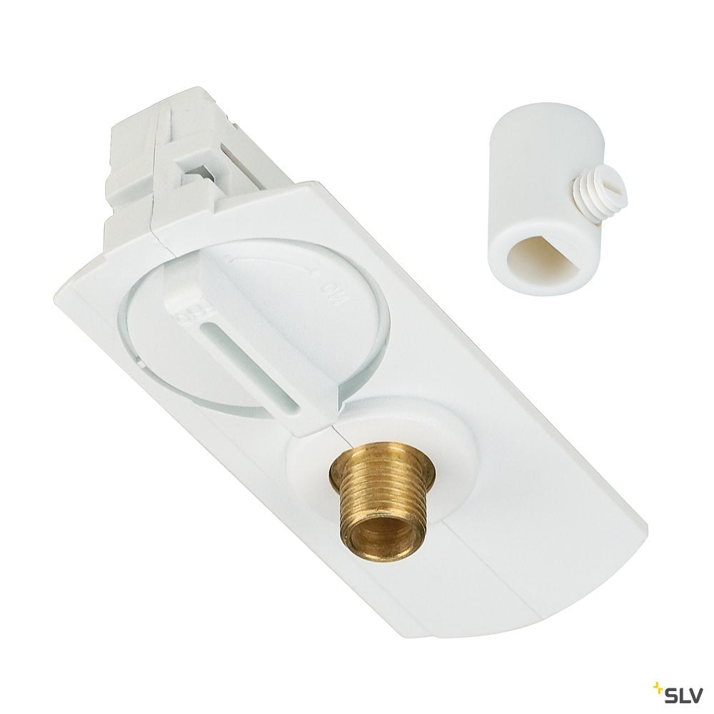 SLV 1-Phasen Pendelleuchtenadapter weiss, inkl. Zugentlastung und Gewindestück