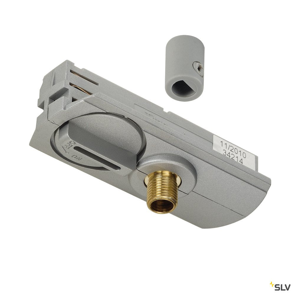 SLV 1-Phasen Pendelleuchtenadapter silbergrau, inkl. Zugentlas- tung und Gewindestück