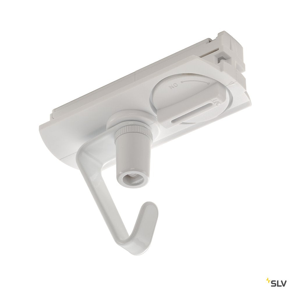SLV Adapter für 1-Phasen Hochvolt- schiene, weiss, elektrisch, mit Haken