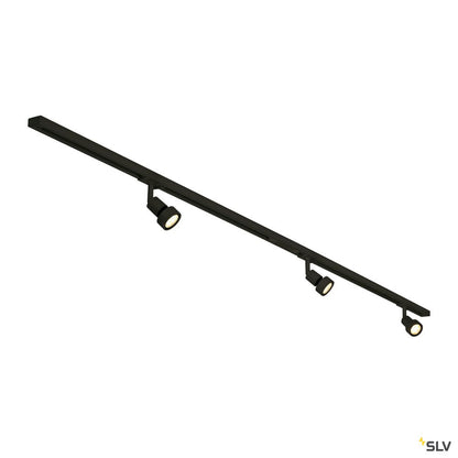 SLV 1-Phasen Hochvolt-Set 3, schwarz, 2x1m, inkl.3xPURI und LED Leuchtmittel 4,3W