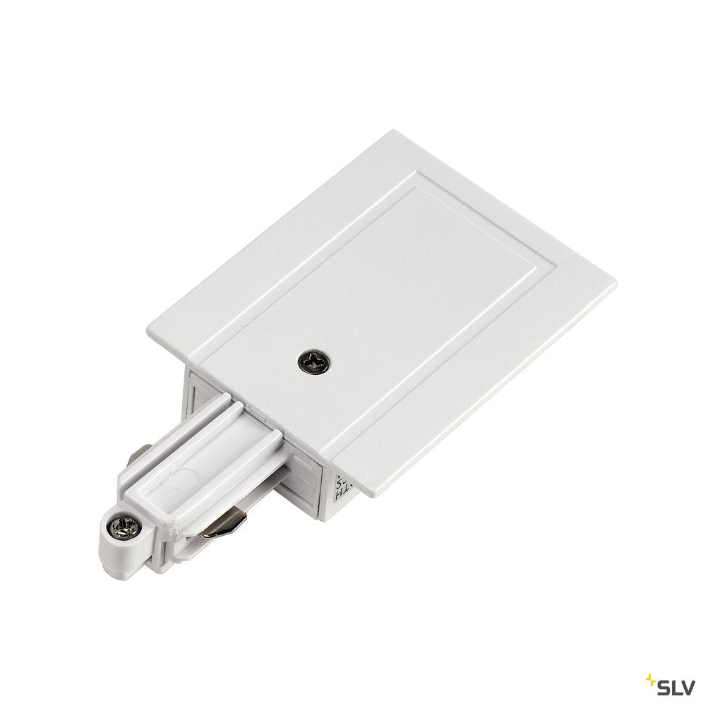 SLV Einspeiser für 1-Phasen HV-Stromschiene, Einbauversion weiss, Erde links