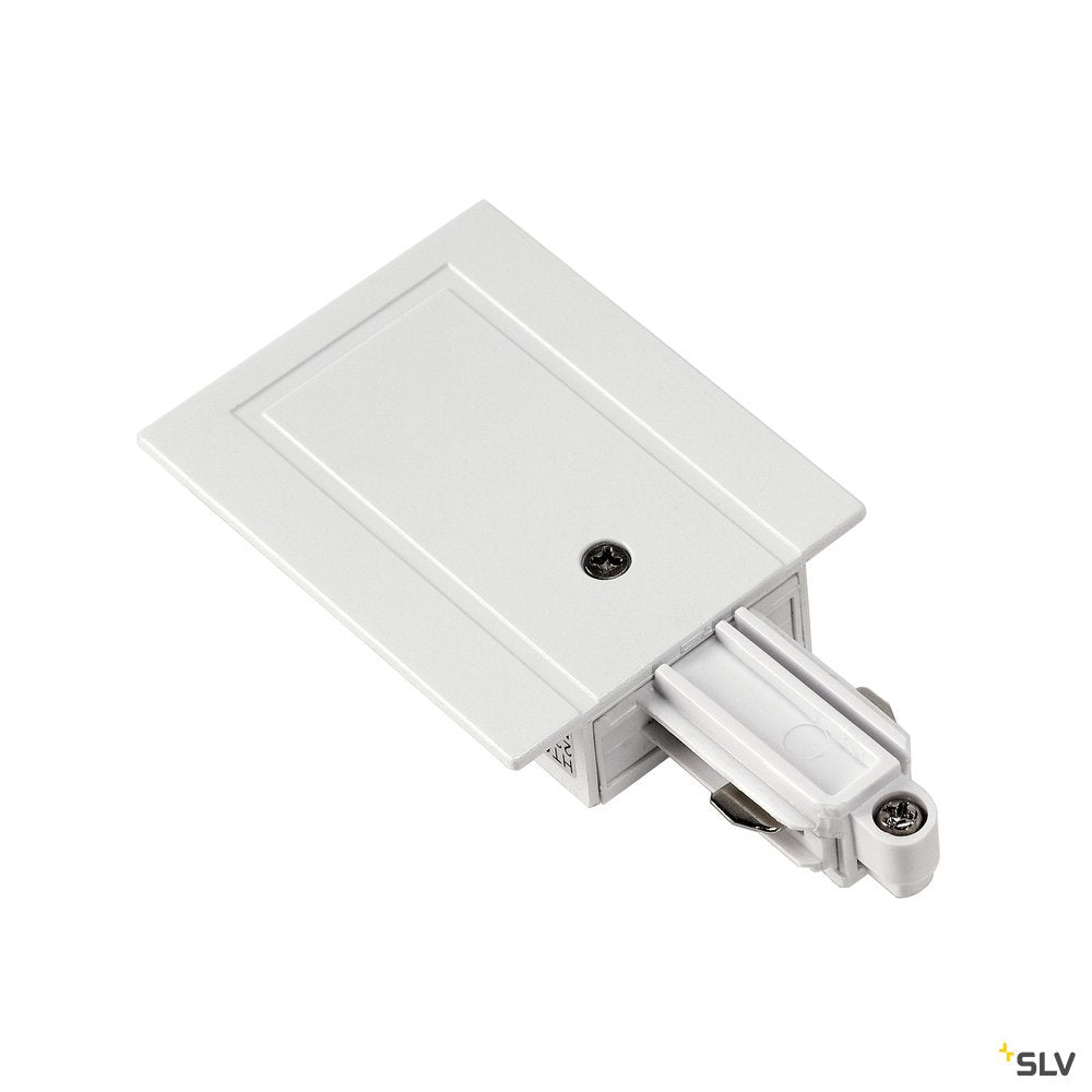 SLV Einspeiser für 1-Phasen HV-Stromschiene, Einbauversion weiss, Erde rechts