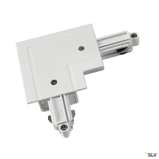 SLV Eckverbinder für 1-Phasen HV-Stromschiene, Einbauversion weiss, Erde aussen