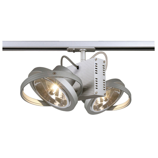 SLV TEC 2 QRB111 Strahler, silber- grau, 2xG53, max. 50W, inkl. 1P.-Adapter
