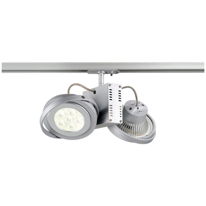 SLV TEC 2 QRB111 Strahler, silber- grau, 2xG53, max. 50W, inkl. 1P.-Adapter