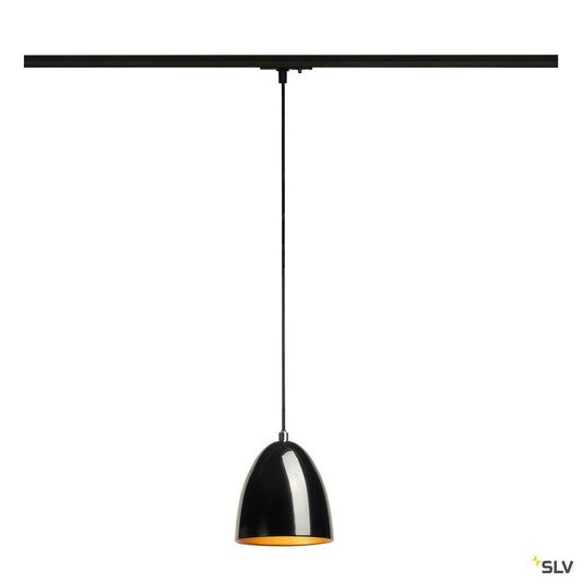 SLV PARA CONE 14 Pendelleuchte, rund, schwarz/gold, GU10, inkl. schwarzem 1P.-Adapter