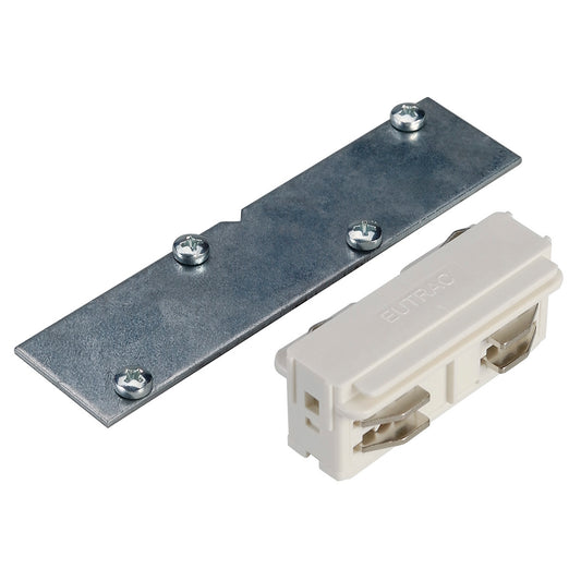 SLV EUTRAC Längsverbinder, für 3-Phasen Einbauschiene, weiss, elektrisch und mechanisch