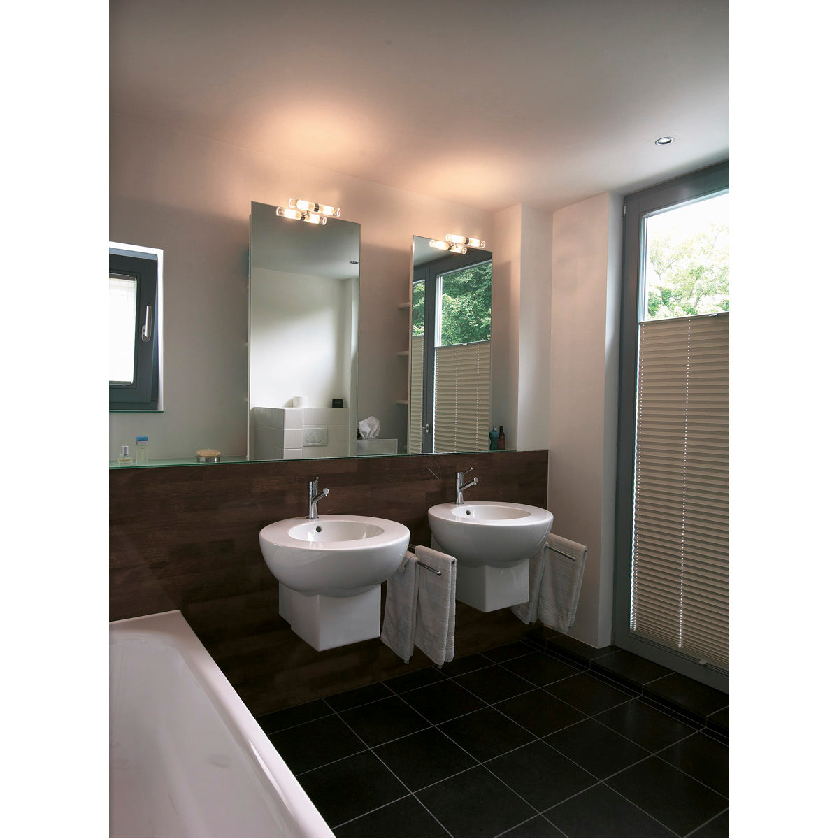 SLV MIBO STRAIGHT Spiegelleuchte, chrom, Glas teilsatiniert, 2xG9, max. 2x25W