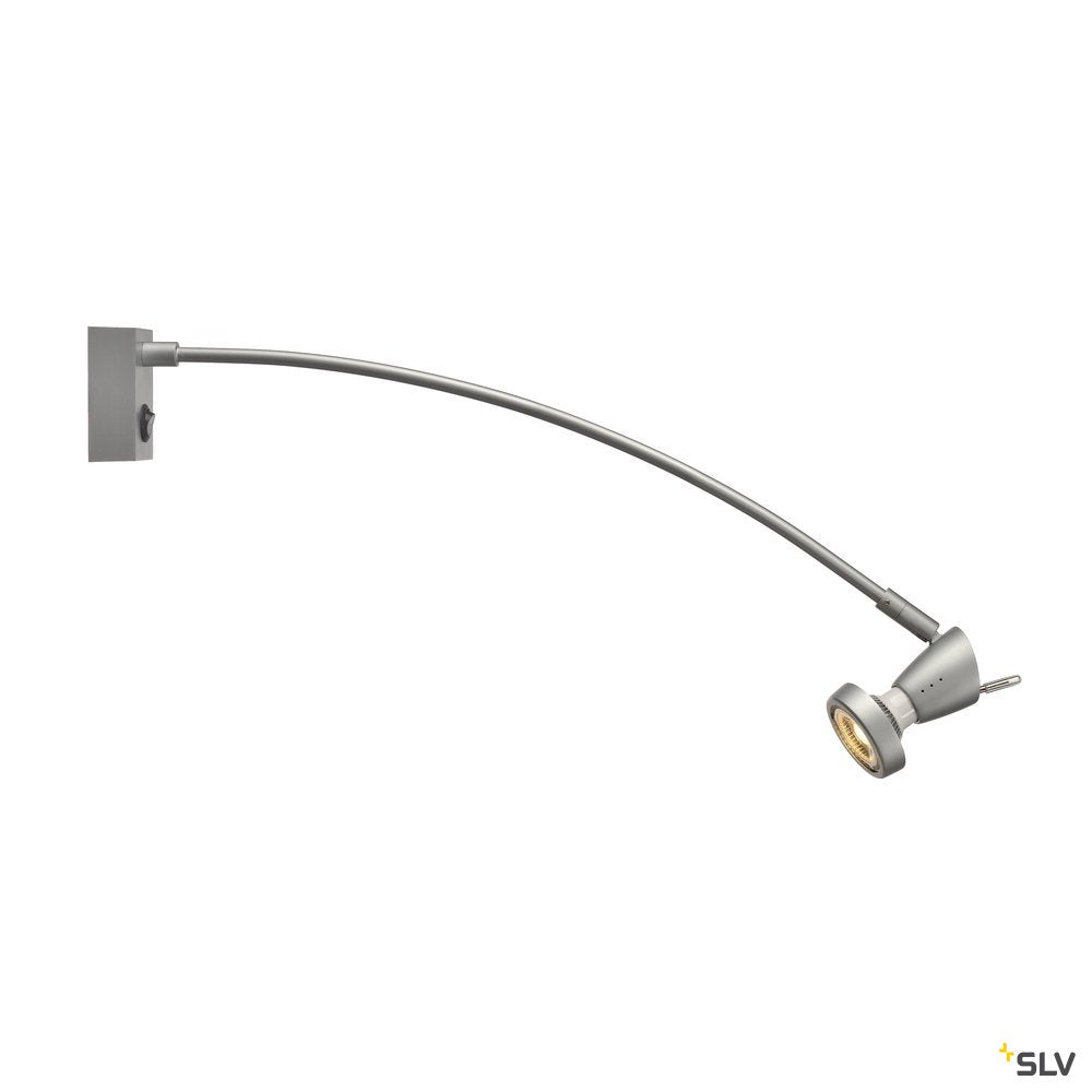 SLV FILI Displayleuchte, silber- grau, GU10, max. 50W, mit Rosette und Schalter