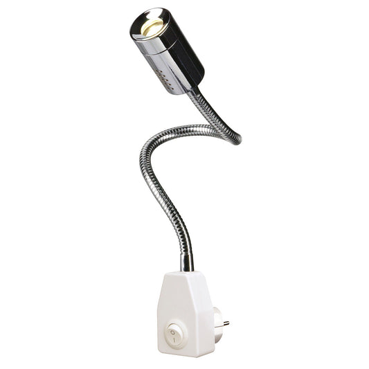 SLV DIO FLEX PLUG, chrom/weiss, 1x1W LED, warmweiss, 3000K