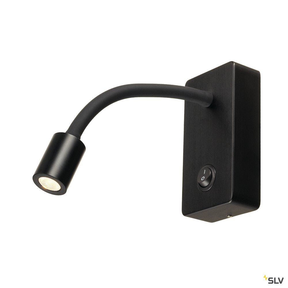 SLV PIPOFLEX Wandleuchte, schwarz, 4W, 3000K