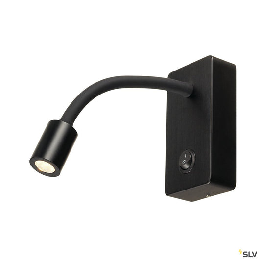 SLV PIPOFLEX Wandleuchte, schwarz, 4W, 3000K