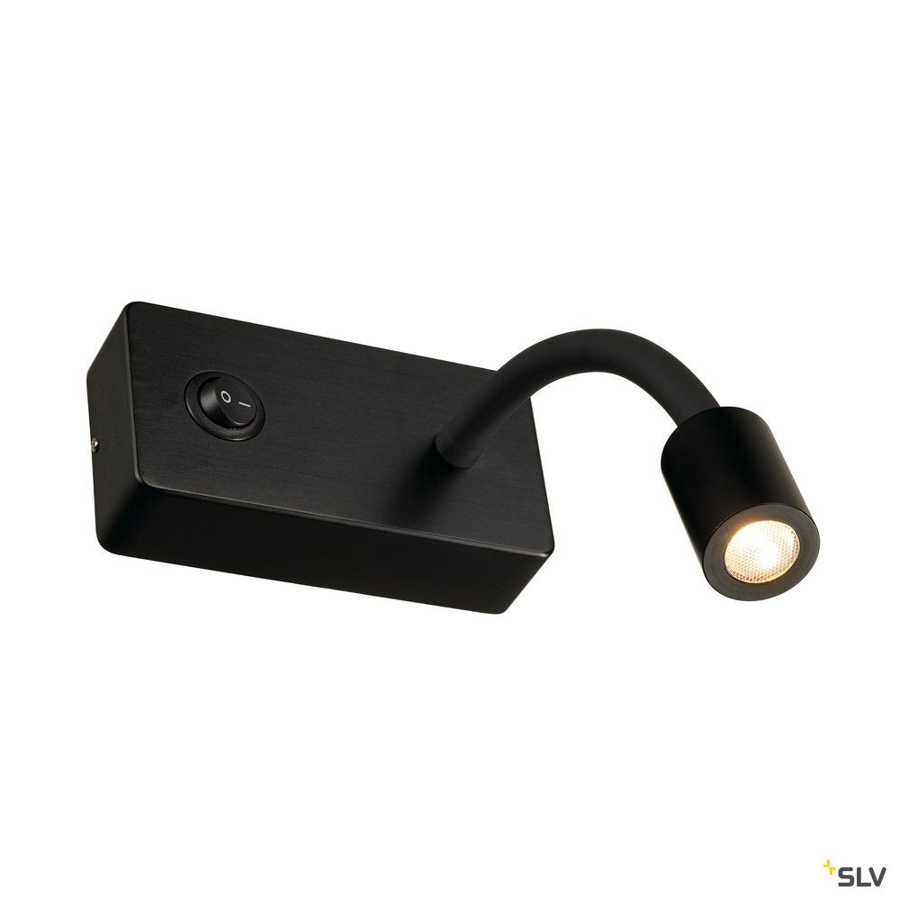 SLV PIPOFLEX Wandleuchte, schwarz, 4W, 3000K
