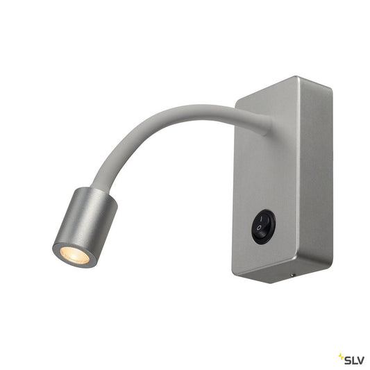 SLV PIPOFLEX Wandleuchte, silbergrau, 4W LED, 3000K