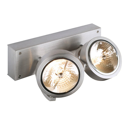 SLV KALU 2 Wand- und Deckenleuchte alu gebürstet, 2xQRB111, max. 50W