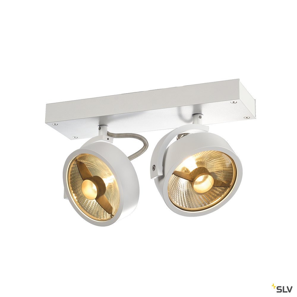 SLV KALU 2 QPAR Deckenleuchte, mattweiss, ES111, max. 2x75W