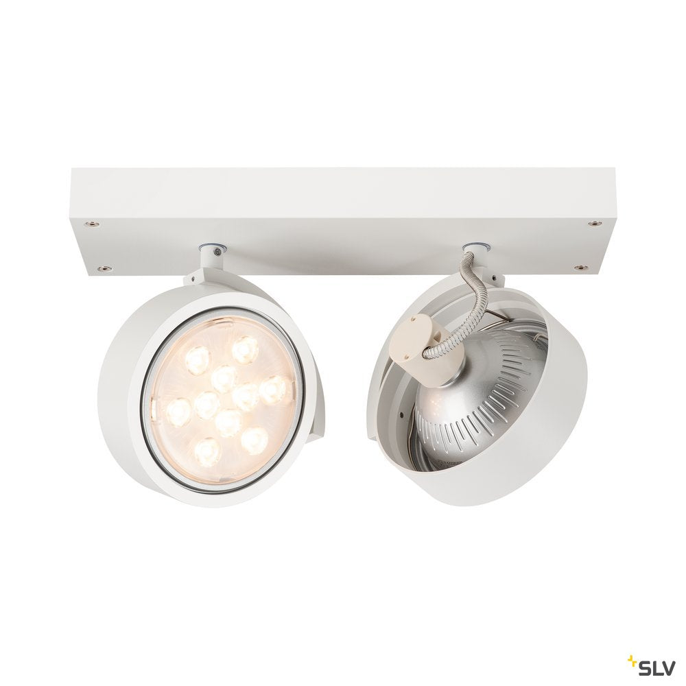 SLV KALU 2 QPAR Deckenleuchte, mattweiss, ES111, max. 2x75W