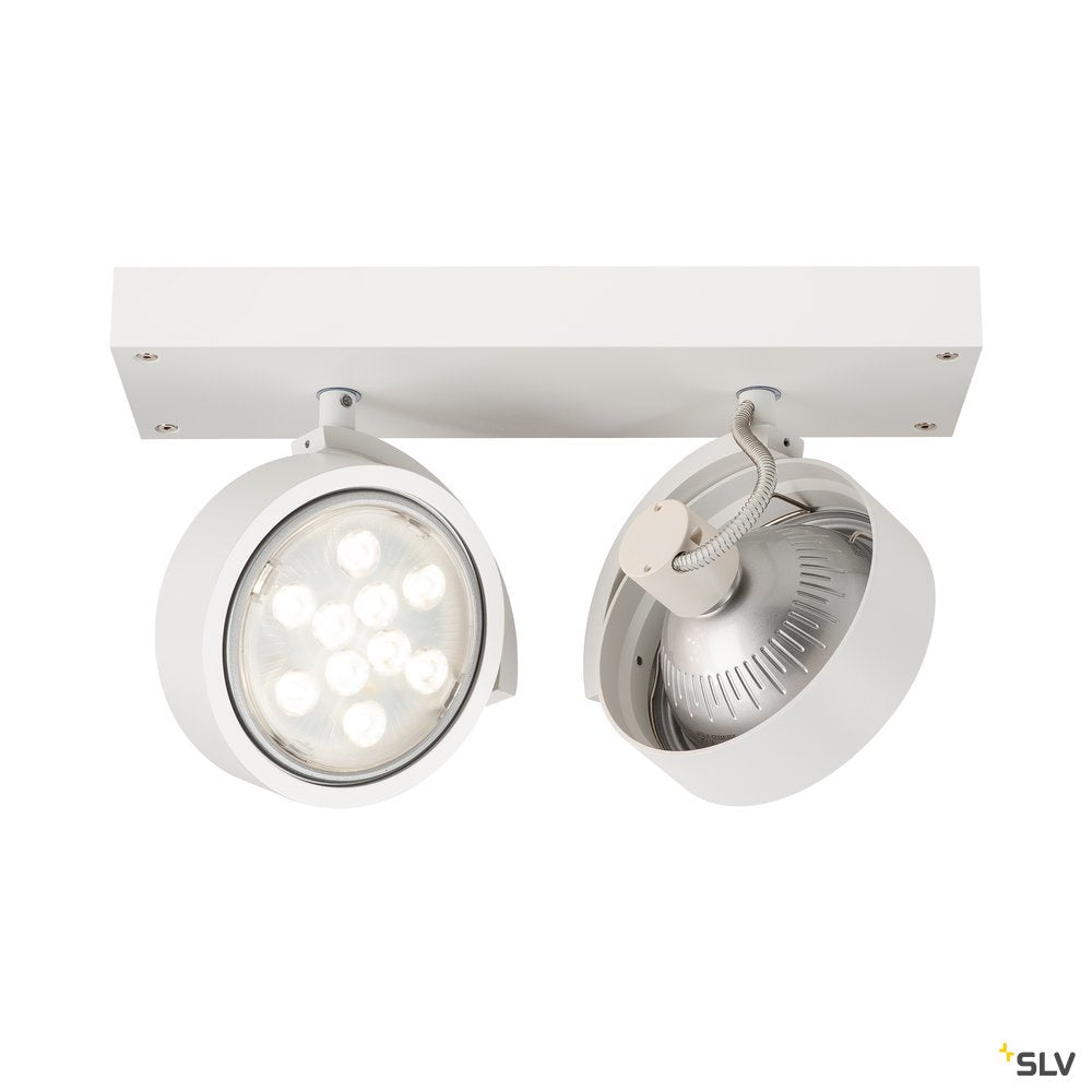 SLV KALU 2 QPAR Deckenleuchte, mattweiss, ES111, max. 2x75W