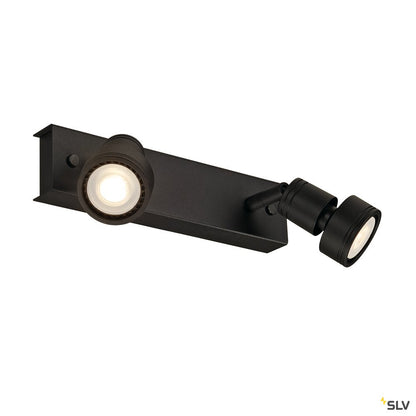 SLV PURI 2 Deckenleuchte, matt- schwarz, 2xGU10, max. 2x50W, mit Decoring