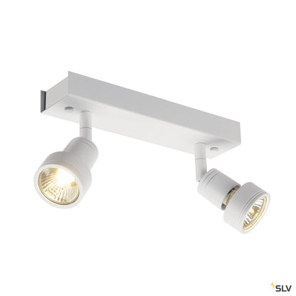 SLV PURI 2 Deckenleuchte, matt- weiss, 2xGU10, max. 2x50W, mit Decoring