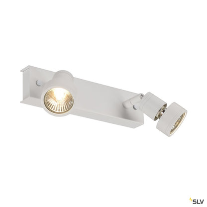 SLV PURI 2 Deckenleuchte, matt- weiss, 2xGU10, max. 2x50W, mit Decoring