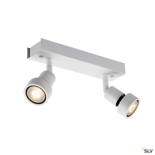 SLV PURI 2 Deckenleuchte, matt- weiss, 2xGU10, max. 2x50W, mit Decoring