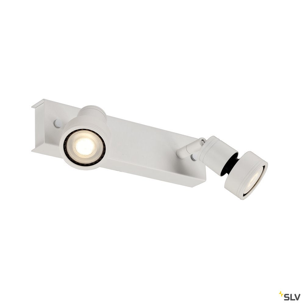 SLV PURI 2 Deckenleuchte, matt- weiss, 2xGU10, max. 2x50W, mit Decoring