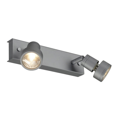 SLV PURI 2 Deckenleuchte, silber- grau, 2xGU10, max. 2x50W, mit Decoring