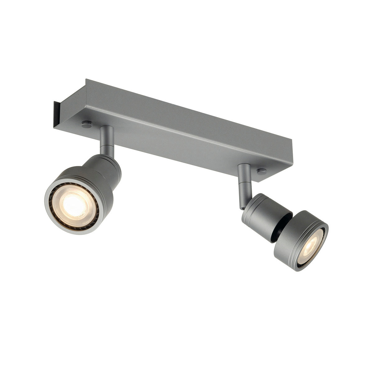 SLV PURI 2 Deckenleuchte, silber- grau, 2xGU10, max. 2x50W, mit Decoring