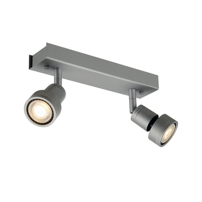 SLV PURI 2 Deckenleuchte, silber- grau, 2xGU10, max. 2x50W, mit Decoring