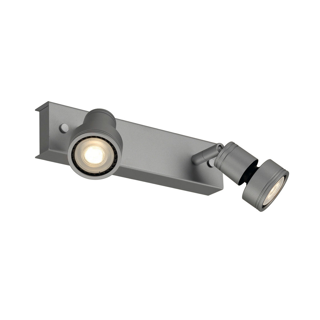 SLV PURI 2 Deckenleuchte, silber- grau, 2xGU10, max. 2x50W, mit Decoring