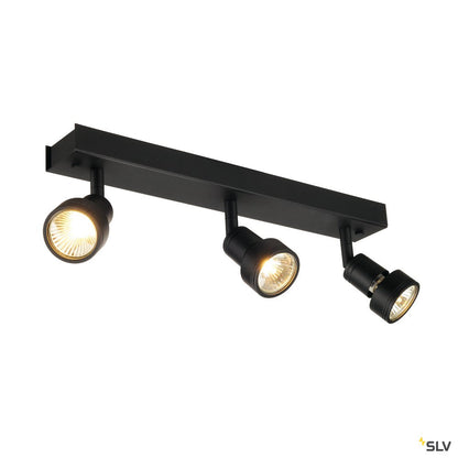 SLV PURI 3 Deckenleuchte, matt- schwarz, 3xGU10, max. 3x50W, mit Decoring