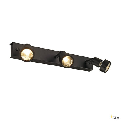 SLV PURI 3 Deckenleuchte, matt- schwarz, 3xGU10, max. 3x50W, mit Decoring